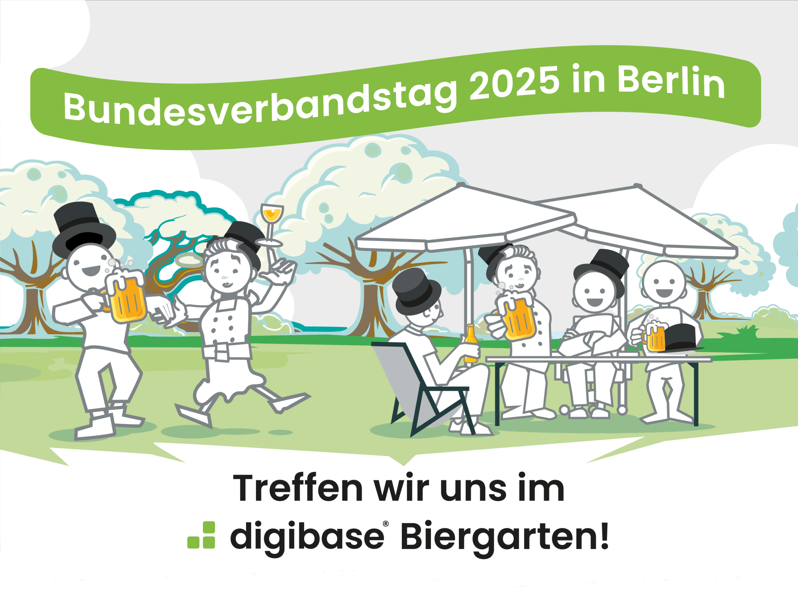 Einladung in den digibase Biergarten auf dem Bundesverbandstag